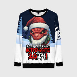 Свитшот женский Красный злой дракон 2024, цвет: 3D-черный