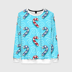 Женский свитшот Новогодний леденец трость