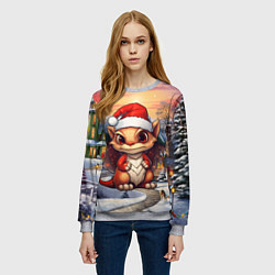 Свитшот женский Новый год 2024 символ года дракон, цвет: 3D-меланж — фото 2