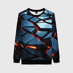 Женский свитшот Абстрактные плиты с оранжевым светом