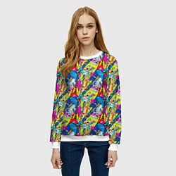 Свитшот женский Multicolored guitars, цвет: 3D-белый — фото 2