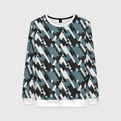 Свитшот женский Треугольники military, цвет: 3D-белый