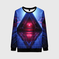 Женский свитшот Фиолетовое свечение за треугольной абстракцией