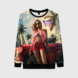 Свитшот женский Девушка GTA 6, цвет: 3D-черный