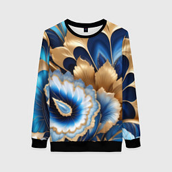 Свитшот женский Королевский синий с золотом, цвет: 3D-черный