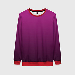 Свитшот женский Вишневый и черный градиент, цвет: 3D-красный