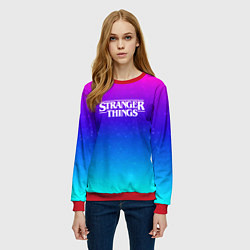 Свитшот женский Stranger Things gradient colors, цвет: 3D-красный — фото 2