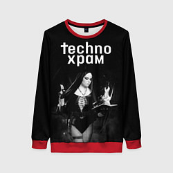Свитшот женский Techno храм монашка колдунья, цвет: 3D-красный