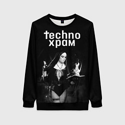 Женский свитшот Techno храм монашка колдунья