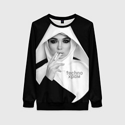 Свитшот женский Techno храм роковая монашка, цвет: 3D-черный