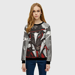 Свитшот женский Красный чумной доктор, цвет: 3D-черный — фото 2