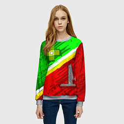 Свитшот женский Флаг Зеленограадского АО, цвет: 3D-меланж — фото 2