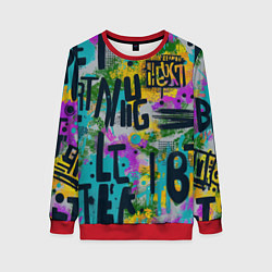 Женский свитшот Загадочный абстрактный текст на ярком фоне