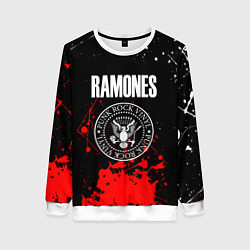 Свитшот женский Ramones краски метал группа, цвет: 3D-белый