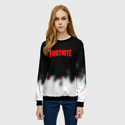 Свитшот женский Fortnite flame glitch, цвет: 3D-черный — фото 2