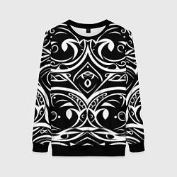 Свитшот женский Белое на чёрном, цвет: 3D-черный
