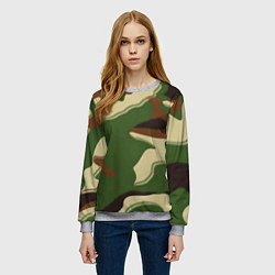 Свитшот женский Камуфляжная текстура, цвет: 3D-меланж — фото 2