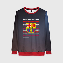 Свитшот женский Логотип футбольный клуб Барселона, цвет: 3D-красный
