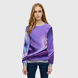 Свитшот женский Голография - изгибающийся металлический фиолетовый, цвет: 3D-меланж — фото 2