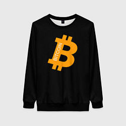 Свитшот женский Биткоин криптовалюта оранжевое лого, цвет: 3D-черный