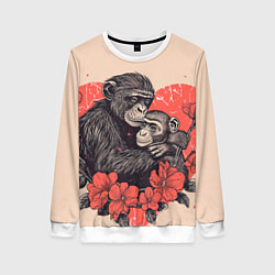 Женский свитшот Влюбленные обезьяны 14 февраля