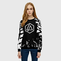 Свитшот женский Linkin park краски текстура рок, цвет: 3D-черный — фото 2