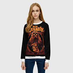 Свитшот женский Rob zombie skull, цвет: 3D-белый — фото 2