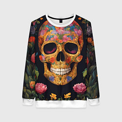 Свитшот женский Bright colors and skull, цвет: 3D-белый