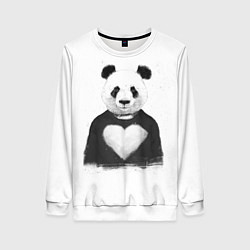 Свитшот женский Love panda, цвет: 3D-белый