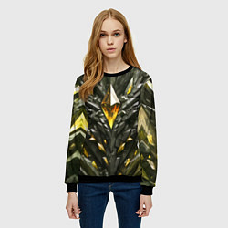 Свитшот женский Камень и золотой кристалл, цвет: 3D-черный — фото 2