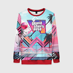 Женский свитшот Gta 6 логотип в стиле vice city