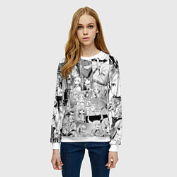 Свитшот женский Провожающая в последний путь Фрирен узор, цвет: 3D-белый — фото 2