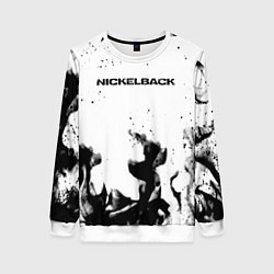 Женский свитшот Nickelback серый дым рок