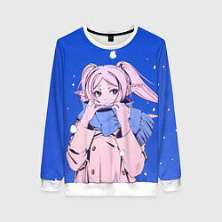 Свитшот женский Фрирен и снег, цвет: 3D-белый