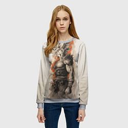 Свитшот женский Super Saiyan Goku, цвет: 3D-меланж — фото 2