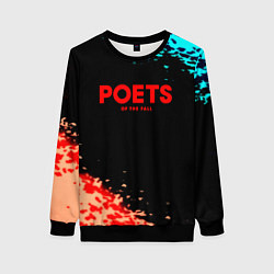 Свитшот женский Poets of the fall краски брызги, цвет: 3D-черный