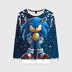 Свитшот женский Sonic - splash and logo, цвет: 3D-белый