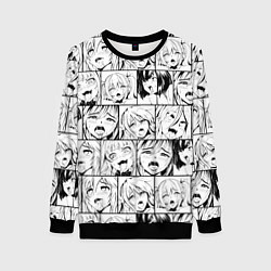 Свитшот женский Ahegao pattern, цвет: 3D-черный