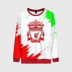 Свитшот женский Liverpool краски спорт, цвет: 3D-красный