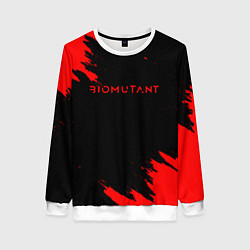 Свитшот женский Биомутант краски красные, цвет: 3D-белый