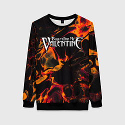 Свитшот женский Bullet For My Valentine red lava, цвет: 3D-черный