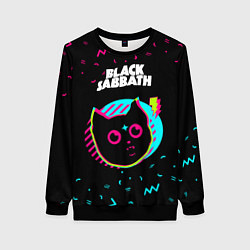 Свитшот женский Black Sabbath - rock star cat, цвет: 3D-черный