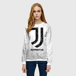 Свитшот женский Juventus с потертостями на светлом фоне, цвет: 3D-белый — фото 2