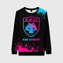 Свитшот женский AEK Athens - neon gradient, цвет: 3D-черный