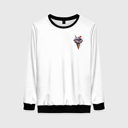 Свитшот женский Мороженое - Фудзи, цвет: 3D-черный