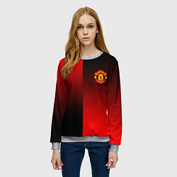 Свитшот женский Манчестер Юнайтед градиент спорт, цвет: 3D-меланж — фото 2