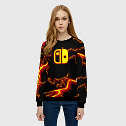 Свитшот женский Нинтендо шторм огненоое лого, цвет: 3D-черный — фото 2