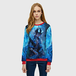 Свитшот женский Синий демон - Синий экзорцист, цвет: 3D-красный — фото 2