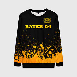 Свитшот женский Bayer 04 - gold gradient посередине, цвет: 3D-черный