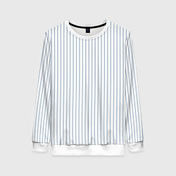 Женский свитшот Белый в голубую тонкую полоску